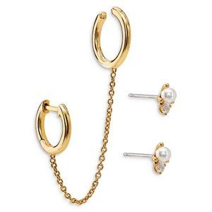 Ajoa by Nadri Ear Cuff & Stud Earrings Set